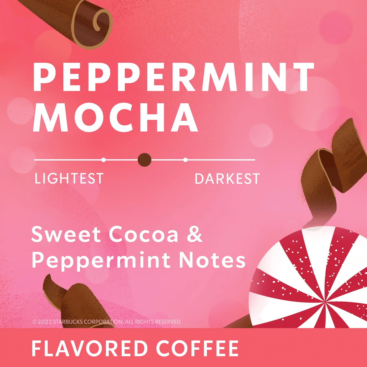 Starbucks Peppermint Mocha, Flavored K-Cup Coffee Pods, 100 Arabica, Naturally Flavored, Limited Edition, 22 ct - Imagen 2