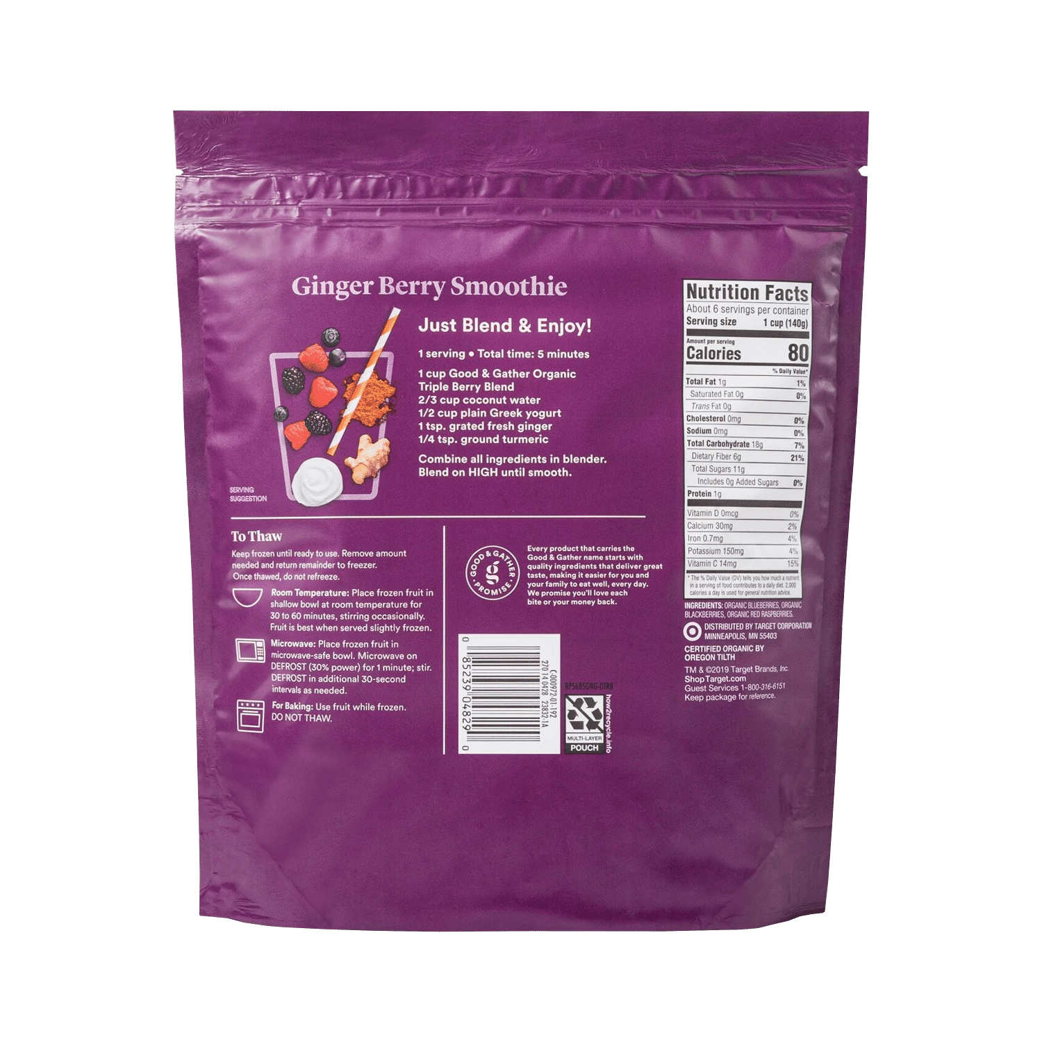Organic Frozen Triple Berry Blend - Imagen 2